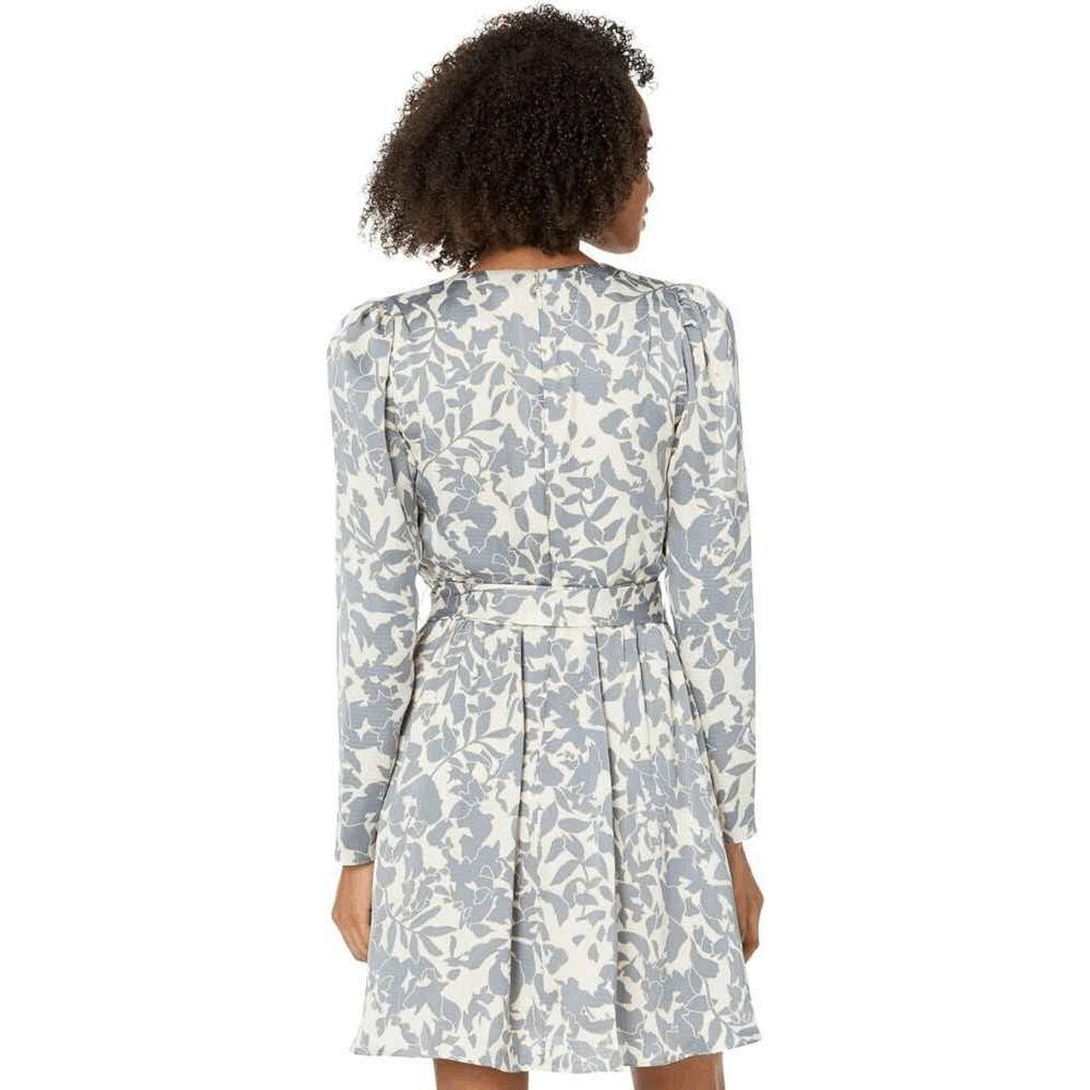 BCBGMAXAZRIA Floral Mini Dress Size 4 Long Sleeve Tie Waist NWT - Picture 3 of 13